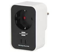 Brennenstuhl Connect Enchufe inteligente WA 3600 PD01 con 2 puertos USB C | Enchufe WiFi 2,4 GHz compatible con Alexa y Google Assistant, con temporizador, app gratuita
