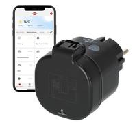 Brennenstuhl Connect enchufe inteligente WA 3600 XS CS M para exteriores IP44 (enchufe WiFi programable para exteriores, control por App o voz, Matter, compatible con Alexa y Google Assistant)