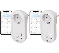 Brennenstuhl Connect Enchufe Inteligente WiFi con emisor de 433 MHz WA 3600 LRF01 433 (Toma de Corriente WiFi 2,4 GHz Compatible con Alexa, Google Assistant) (Paquete de 2)