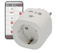 Brennenstuhl Connect Enchufe WiFi WAE 3600 XS01 con medición de energía (Enchufe Inteligente 2,4 GHz Compatible con Alexa y Google Assistant, Matter, Enchufe con Temporizador, App Gratuita)