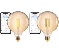 Brennenstuhl Connect WiFi Bombilla filamento LED Globe (Bombilla inteligente, compatible con Amazon Alexa y Google Assistant, bombilla E27, 470lm, 4,9W, luz cálida 2200K, luz regulable, vintage)