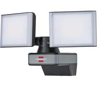 Brennenstuhl Connect WiFi LED doble Foco WFD 3050 (30W, 3500lm, IP54, varias funciones de luz ajustables a través de la app, Foco de seguridad exterior para montaje en pared)