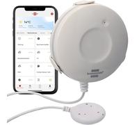 Brennenstuhl Connect Zigbee Detector de Agua WM CZ 01 (Detector de Fugas de Agua avisa de daños por Agua, notificación inmediata Mediante App y señal acústica, baño/Cocina/sótano, Pila CR2 incluida)