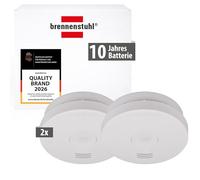 Brennenstuhl Detectores de humo RM L 3100 Set 2x con batería integrada certificado VDS Blanco