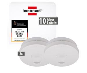 Brennenstuhl detectores de Humo Set, 2X RM L 3100 con batería integrada (Probado y Certificado según VDS DIN EN 14604) Blanco