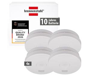 Brennenstuhl detectores de Humo Set, 4X RM L 3100 con batería integrada (Probado y Certificado según VDS DIN EN 14604) Blanco