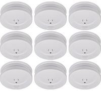 Brennenstuhl detectores de Humo Set, 9X RM C 9010 con Pila recambiable (comprobado según EN 14604, señal de Alarma penetrante) Blanco
