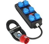 Brennenstuhl Distribuidor de energía portátil BSV P (cable de 2 m, 6x 230V/16A enchufes, enchufe CEE 400V/16A, uso del sitio de construcción y uso permanente al aire libre IP44, fabricado en Alemania)