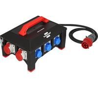 Brennenstuhl Distribuidor de flujo de goma profesional BSV 5 / distribuidor de corriente CEE Enchufe 32A (cable de 2 m H07RN-F 5G6.0, 1xCEE 400V/32A, 2xCEE 400V/16A, 6 contactos a tierra 230 V,