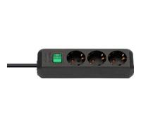 Brennenstuhl Eco-Line - Regleta con interruptor y 3 enchufes, cable de 3 m