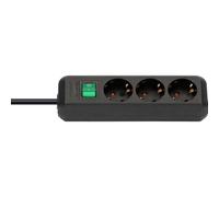 Brennenstuhl Eco-Line - Regleta con interruptor y 3 enchufes, cable de 3 m