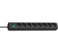 Brennenstuhl - Eco-Line - Regleta de 8 enchufes con Base e Interruptor, Negro, 1159301018