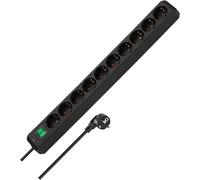 Brennenstuhl Eco-Line regleta de enchufes 10 Tomas (regleta eléctrica con protección de Contacto Aumentada, Interruptor y Cable de 3m) Negro