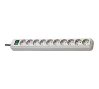 Brennenstuhl Eco-Line regleta de enchufes con 10 Tomas de Corriente (Cable de 3 m, Interruptor) Gris