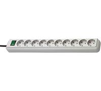 Regleta Eco-Line con interruptor 10 tomas gris claro 3m H05VV-F 3G1,5