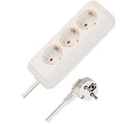 Brennenstuhl Regleta de Enchufes con 3 Tomas de Corriente (sin Interruptor, Protección Infantil), Blanco, 3 m
