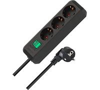 Regleta Eco-Line con interruptor 3 tomas negro 5m H05VV-F 3G1,5