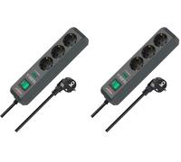 Brennenstuhl Eco-Line regleta de enchufes con 3 Tomas de Corriente y protección contra sobretensiones (Cable de 1,5m, Interruptor Iluminado, protección sobretensión hasta 13.500A) Antracita