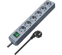 Brennenstuhl Eco-Line regleta de enchufes con 6 Tomas de Corriente (Cable de 1,5 m, Interruptor) Plateado