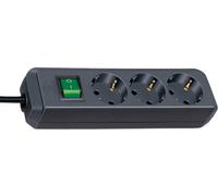 Brennenstuhl Eco Line Regleta Enchufes 3 Vías 5 m Cable Negro