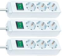 Brennenstuhl Eco-Line Steckdosenleiste con interruptores 3-asignatura 1,5m, blanco