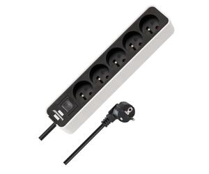 Brennenstuhl ecolor - Base Enchufe 1,5 m H05VV-F3G1.0 con interruptor, 1, 5 m, blanco, 1153251020