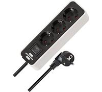 Brennenstuhl Ecolor regleta enchufes con 3 Tomas Corriente (Cable de 1,5 m, con Interruptor) Color Blanco/Negro