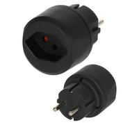 1508480 adaptador e inversor de corriente Interior Negro, Adaptador de enchufe negro, Interior, Universal, AC1-to-AC2, Negro, 10 A