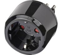 Brennenstuhl Enchufe de Viaje/Adaptador de Viaje (Adaptador de Enchufe para conectar aparatos eléctricos con Sistema de Enchufe con Toma de Tierra en países con Sistema de Enchufe Italiano) Negro