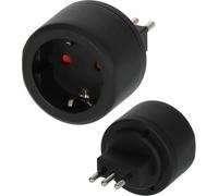 Brennenstuhl Enchufe de Viaje/Adaptador de Viaje (Adaptador de Enchufe para conectar aparatos eléctricos con Sistema de Enchufe con Toma de Tierra en países con Sistema de Enchufe Italiano) Negro