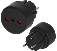 Brennenstuhl Enchufe de Viaje/Adaptador de Viaje (Adaptador para conectar aparatos eléctricos con Sistema Italiano en países con Sistema de Enchufe con Contacto de Puesta a Tierra) Negro
