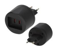 Brennenstuhl Enchufe de Viaje/Adaptador de Viaje (para conectar aparatos eléctricos con Sistema de Enchufe de 2 Clavijas de EE.UU. en países con Sistema de Enchufe Euro) Negro