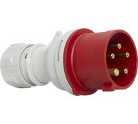 Brennenstuhl Enchufe eléctrico CEE de 5 polos para uso exterior, toma industrial macho CEE 400 V/32 A, conexión atornillable, uso en obras, camping, aplicaciones comerciales, IP44, 32 A