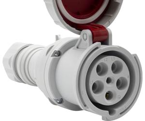 Brennenstuhl Enchufe eléctrico industrial CEE de 5 polos para uso exterior, toma CEE 400 V/63 A con tapa, conexión atornillable, uso al aire libre, obras, industria, camping, IP67, 63 A