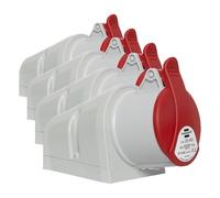 Brennenstuhl Enchufe eléctrico industrial de pared CEE de 5 polos, enchufe industrial 400 V/16 A con tapa para uso exterior, ideal para uso al aire libre, construcción, industria, IP44, 16 A