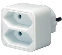Adaptador con 2 tomas de corriente Euro.