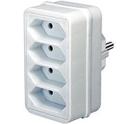 Brennenstuhl Enchufe múltiple para la Toma de Corriente (Enchufe Adaptador por 4 Tomas de Corriente Euro, enchufes con Mayor protección Accidental) Blanco