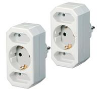 Adaptador con 2 + 1 tomas de corriente