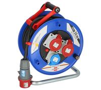 Brennenstuhl Enrollacables de obra industrial Garant CEE IP44 (30m de cable en negro, plástico especial, uso en obras y uso permanente en exteriores, Made in Germany)