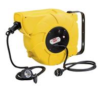 Brennenstuhl enrollacables eléctrico IP44 / enrollador de cable automático para exteriores (9+2m de cable, montable, para montaje en pared, IP44) amarillo