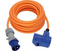 Brennenstuhl Extensión de Cable para Acampar con CEE Enchufe y acoplador en ángulo con Conector de Seguridad con indicador LED de tensión (10 m, 230V/16 A, para Uso en Exteriores, Made in Germany)