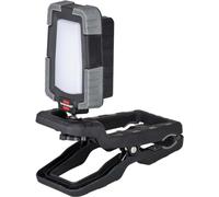 Brennenstuhl foco LED de batería recargable CL 1050 MA/lámpara de trabajo de 10W con dispositivo de sujeción (luz de trabajo con USB Powerbank, 950lm, IP65)