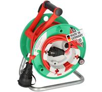 Brennenstuhl Garant G Bretec IP44 - Carrete de cable para cortacésped (cable de 23 + 2 m en rojo, plástico especial, uso a corto plazo en exteriores, fabricado en Alemania)