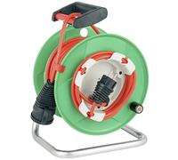 Brennenstuhl Garant® G IP44 enrollacables para jardín 23+2m con acoplamiento externo (cable de 25m en color rojo, uso corto en exteriores, Made in Germany)