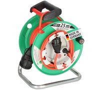 Brennenstuhl Garant® G IP44 enrollacables para jardín 23+2m con acoplamiento externo (cable de 25m en color rojo, uso corto en exteriores, Made in Germany)