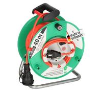 Brennenstuhl Garant® G IP44 enrollacables para jardín 38+2 m con acoplamiento externo (cable de 40 m en color rojo, uso corto en exteriores, Made in Germany)