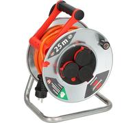 Brennenstuhl Garant S V2 IP44 Enrollacables 25m exterior (Fabricado en Alemania, cable en color de señal naranja, chapa de acero, uso a corto plazo en exteriores)