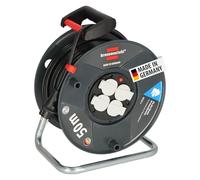 Brennenstuhl Garant V2 - Carrete de cable (50 m, fabricado en Alemania, 4 enchufes con protección de contacto, protección contra sobrecalentamiento, cuerpo de tambor de plástico especial)