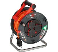 Brennenstuhl Garant V2 IP44 Enrollacables 25m exterior (Fabricado en Alemania, 3 conexión a tierra-enchufes, protección contra sobrecalentamiento, uso a corto plazo en exteriores)