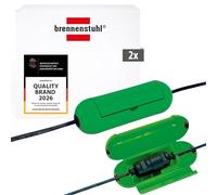 Brennenstuhl Juego de 2 Caja de Seguridad/Caja Protectora para Cables alargadores (cápsula Protectora para Cables, para Uso en Interiores) Verde